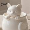 Soft Cute Cat Relief 3D Printed Teacup, Coffee Cup, Figurine Sculpture Mugs, Holiday and Birthday Gift for Milk Tea Lovers Healing Atmosphere