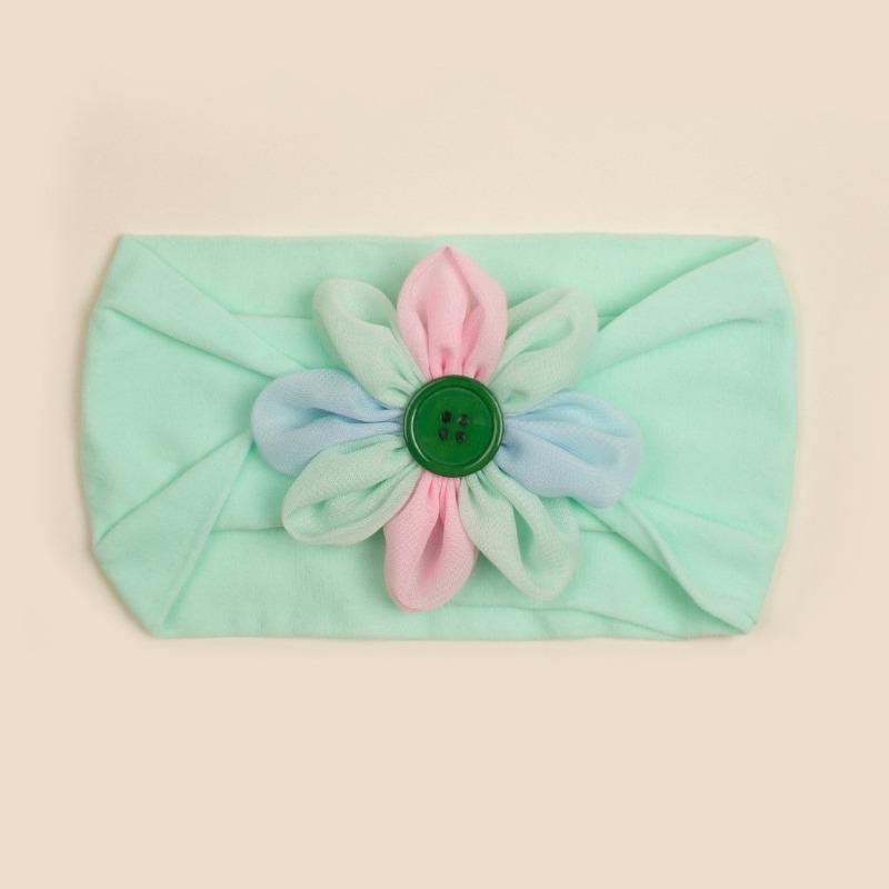 New Children's Nylon Elastic Headband, Baby Candy-colored Flower Headscarf, Summer Thin Baby Hair Accessories
