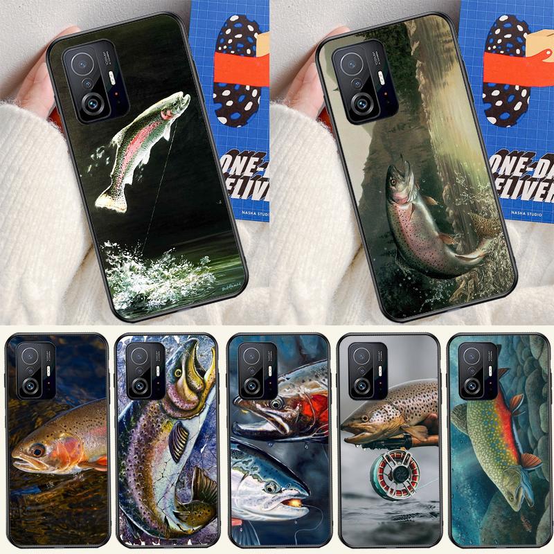 Rainbow Trout Fishing Cover For Xiaomi 14 Ultra 13 11T 12T 13T 14T Pro POCO X6 X7 Pro X3 X5 F3 F5 F6 M6 Pro Case