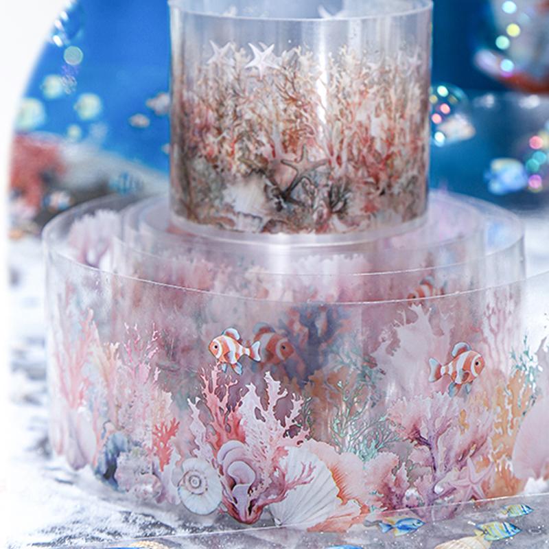 1 Rolle/Beutel Unterwasserlandschaft Landschaftsklebeband DIY Handbuch Dekoration Sammelalbum Handyhülle Kalenderaufkleber