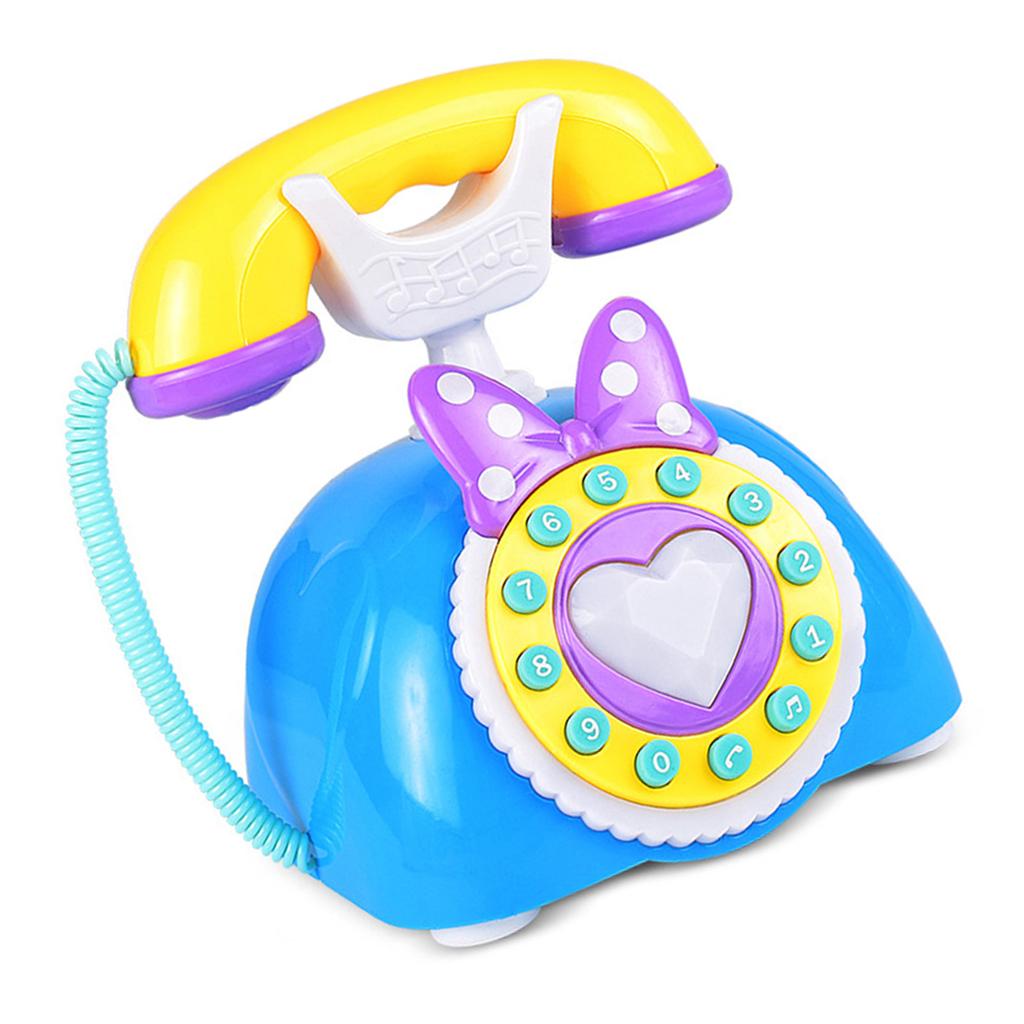 Bilingual Toy Phone Interactive Play Phone Plastic Texture for Kids Early Education with Music and Sound Effects