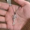 Brushed Craft Medieval Vintage Iris Key Necklace Light Luxury Niche High-End Clavicle Chain