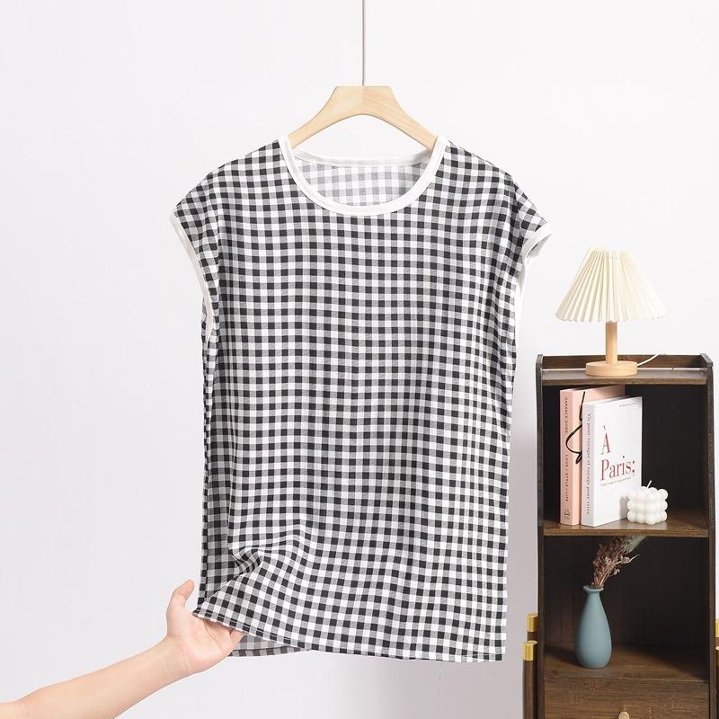 Dam Silke Jacquard Rundhals Kortärmad Tunn Mamma T-shirt Sommar Stor Storlek Blommig Bekväm Andningsbar Mångsidig Lös Topp