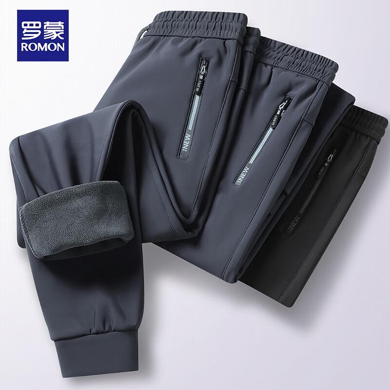 Romon Men's Winter Fleece-Lined Casual Pants