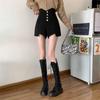 2024 Summer A-Line High-Waisted Button-Accent Wide-Leg Slimming Shorts