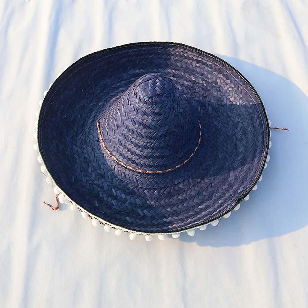 Wide Brim Mexican Party Hat Natural Straw Carnival Sombrero Outdoor Mexican Straw Hats Men Women