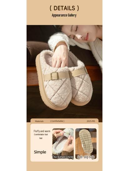 Damen Herbst- & Winter Plüsch Baumwollpantoffeln: Warme, rutschfeste, Indoor/Outdoor Postpartale Schuhe für Paare