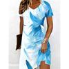 Summer Women's V-neck Short Sleeved Fashionable Casual Dress