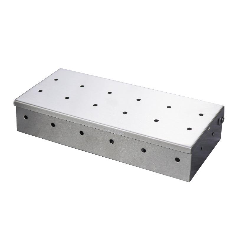 Nerezový udicí box na BBQ - Zesílený box na uzené maso a koření pro venkovní grilování