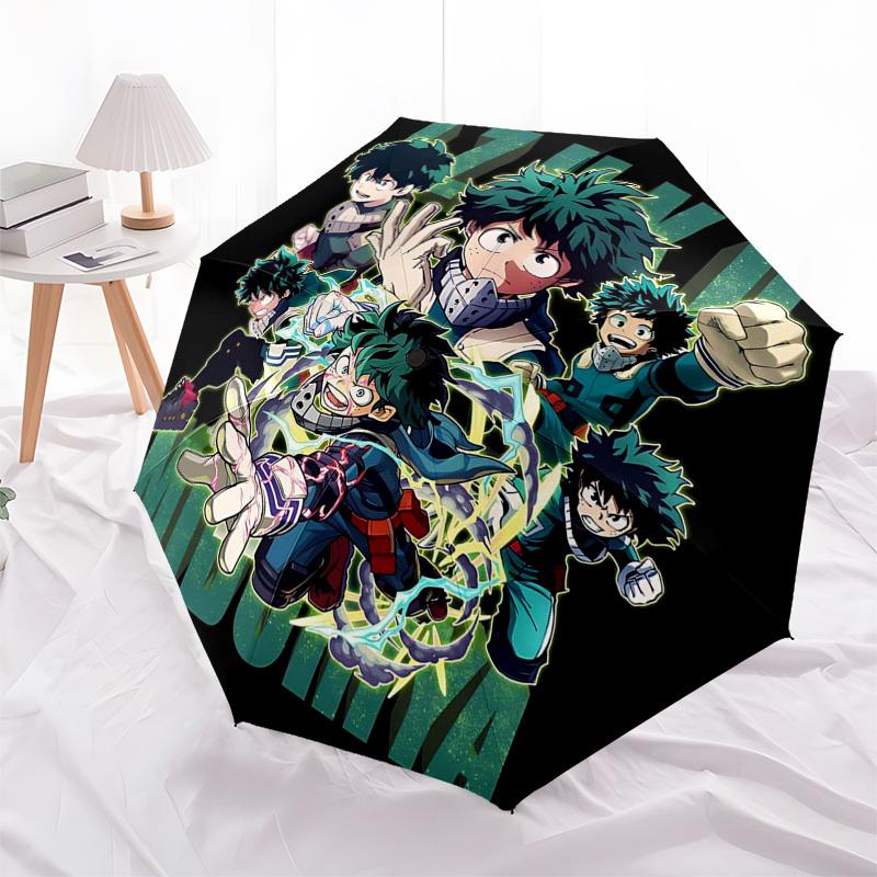 

1pc My Hero Academia Midoriya Automatic Folding Umbrella Portable 3-Fold Design with Iron Frame, Outdoor for Fans, Travelers, Daily Use, Gift Idea.R01