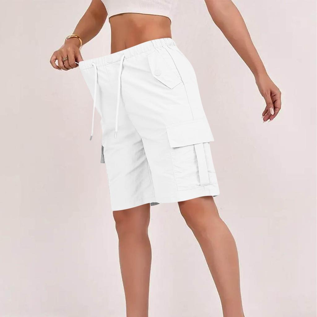 Women's Sports Shorts Casual Loose Color High Waisted Pocket Shorts