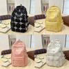Korean Style Backpack For Girls Boys With Solid Color And Star Embroidery Design For School And Travel