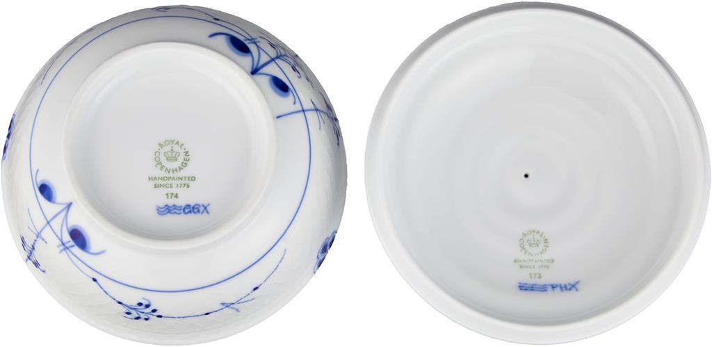 Royal Copenhagen Blue Palmette Bowl with Wedding Product Number 1017414 [Officially Imported] Lid, Gift, Approx. 11.5cm Diameter,