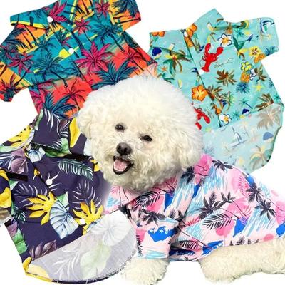 Hawaiianisches Hemd Haustier Strandkleidung für Hunde und Katzen Vier Jahreszeiten Kleidung Zubehör Hundekleidung Sommer