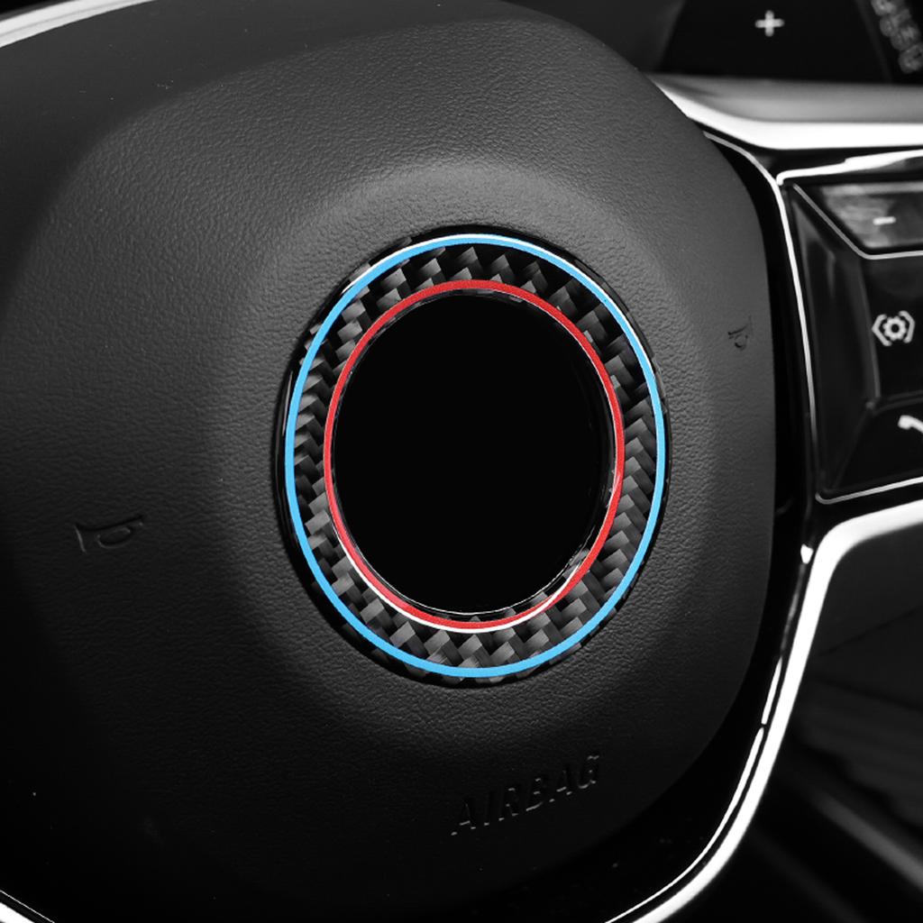 For BMW X3 G45 G48 2025- Carbon Fiber Steering Wheel Button Frame Sticker Emblem Trim Ring Car Interior Decor Accessories FW6
