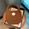 Solid Color Knitted Handbag Fashionable and Versatile Casual Handbag Woven Tote Bag Bolsas De Mujer