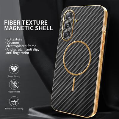 Für Samsung Galaxy A26 5G Handyhülle Carbonfaser-texturiert Galvanisierte TPU-Rückabdeckung
