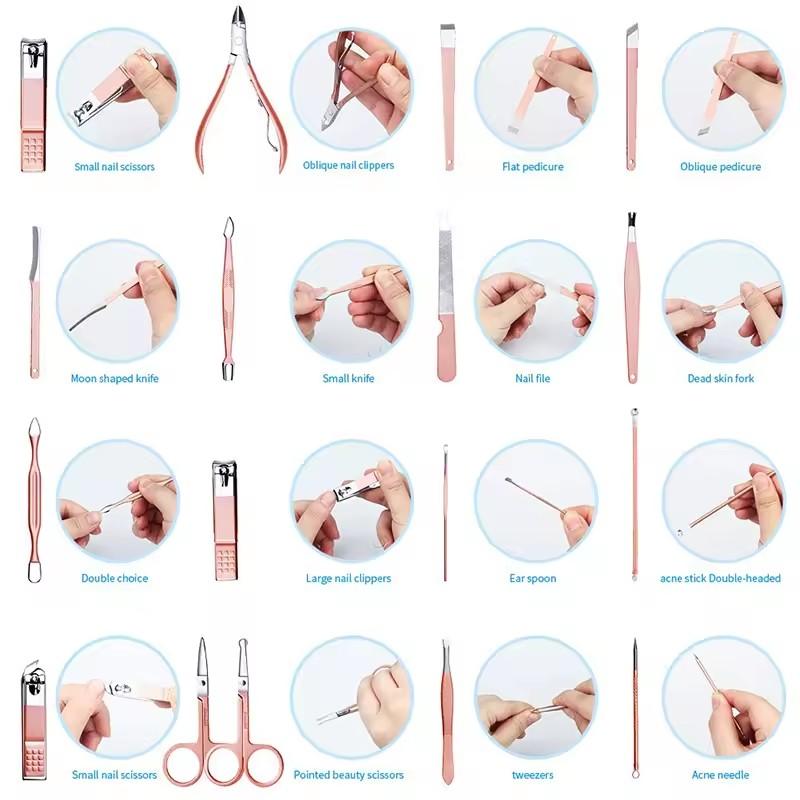 Luxurious Stainless Steel Infant Manicure & Pedicure Set Nail Clippers Cleaner Cutter Nail File Kit