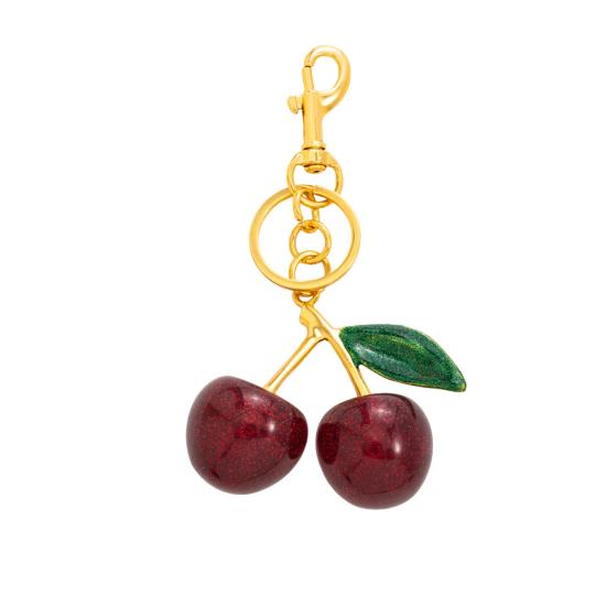 Keychain Key Holder Cherry Leaves Charm Keyring Fade-resistant Alloy Key Ring Backpack Car Accessory
