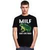 MILF Man I Love Frogs Tshirt for Men Short Sleeves Casual T Shirt Tshirt Slim Fit Pure Cotton Tee Valentines Day Gift