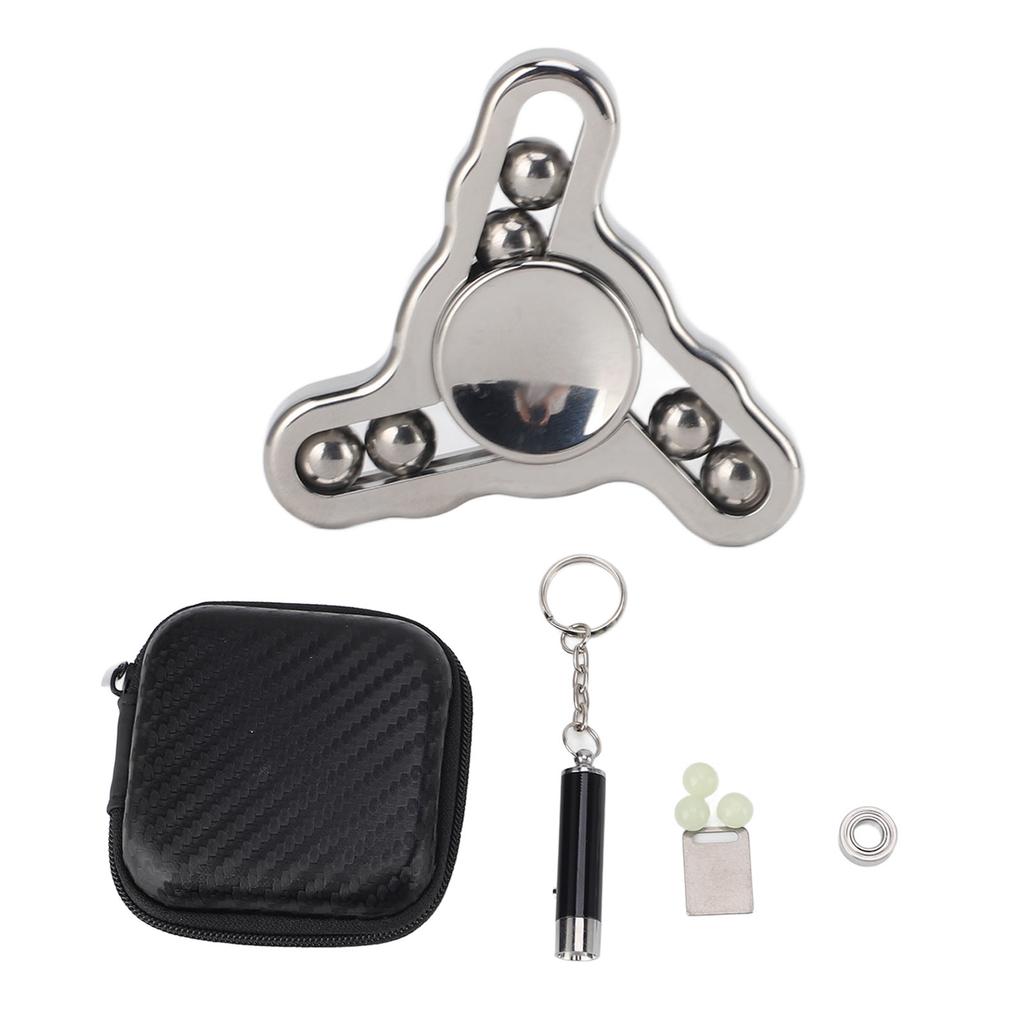 Fingertip Gyroscope Sensory Toy 3 Leaves Reduce Anxiety Smoothing Rotating Stainless Steel