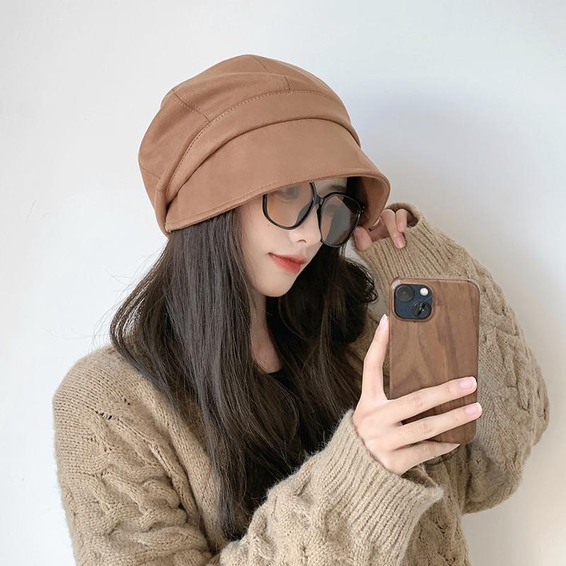 Vintage Octagonal Hat With Wide Brim For Winter Street Style And Warmth