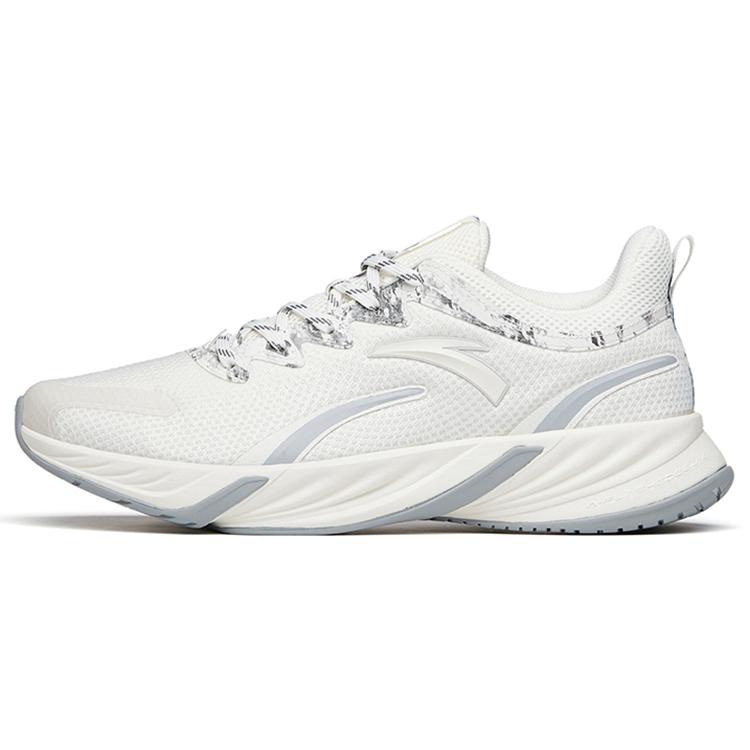 New Anta Cushioning Lightweight Wear Resistant Slip Resistant Low Top Running Shoes Men's White Silver Gray 112145523-5