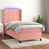 Upholstered Bed Base - Maison Exclusive - 90x200 Cm - Pink Velvet - Colored LED