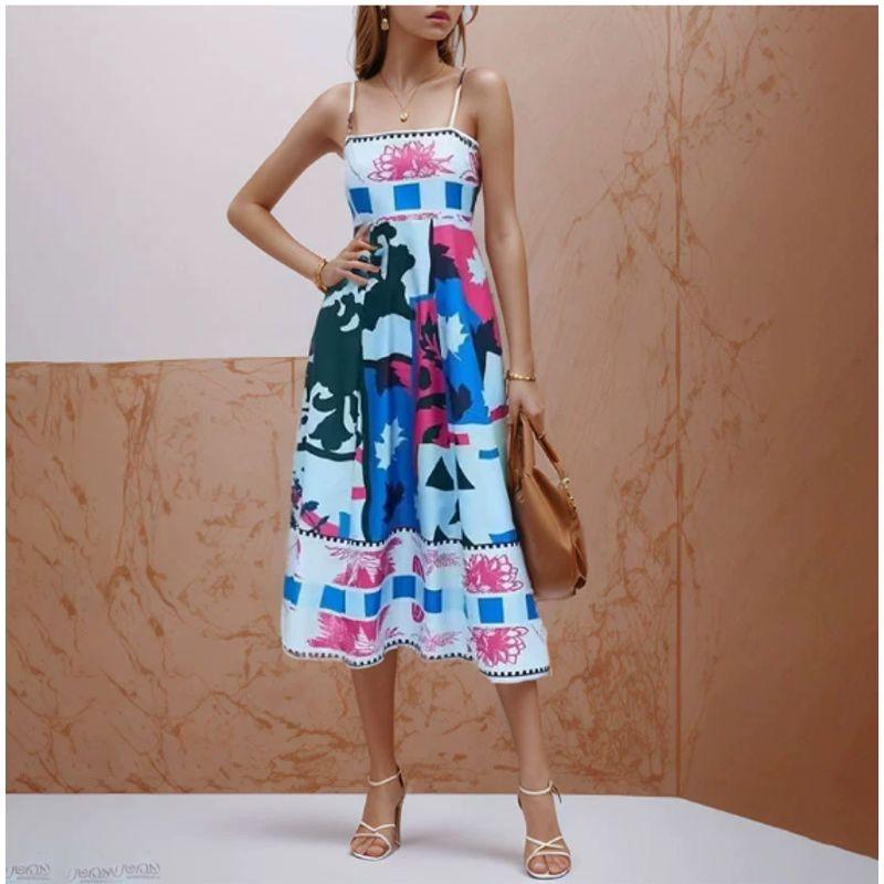 Suspended Dress2025 Summer New Arrival Fashion Women's Fashion Print Strapless Sexy Sling Dress