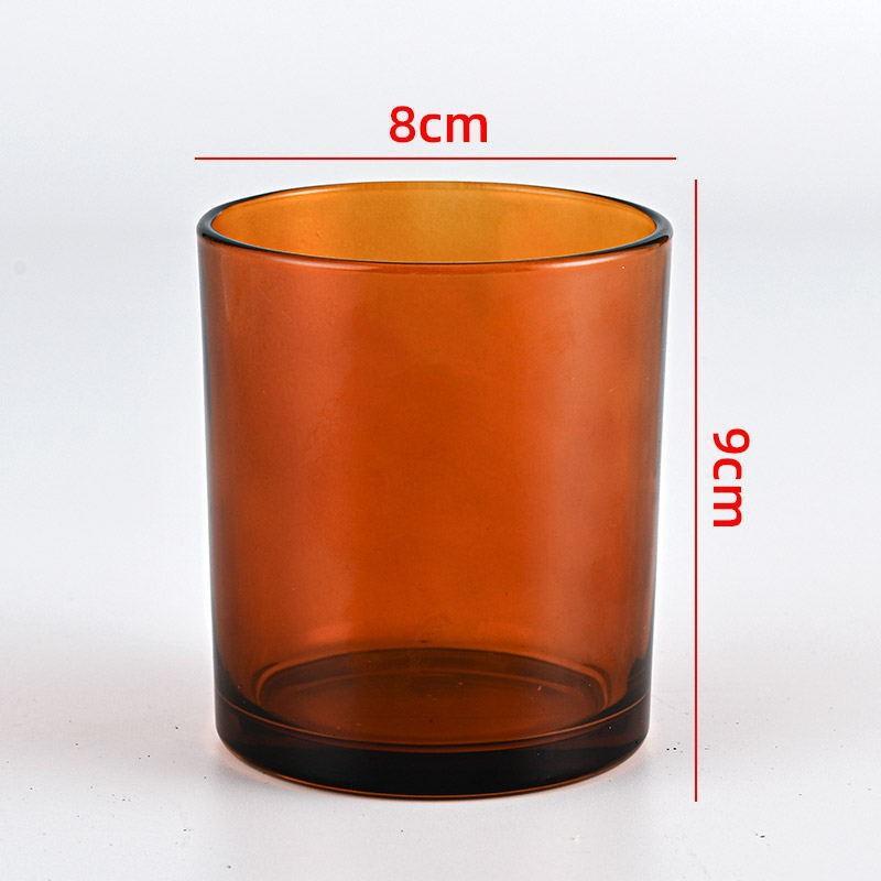 Colored Glass Aroma Candle Jar with Lid