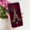 For Motorola Moto E14 Royal Crown Initial Letter Couple Phone Case For Moto E14 Black Silicon Soft Cases