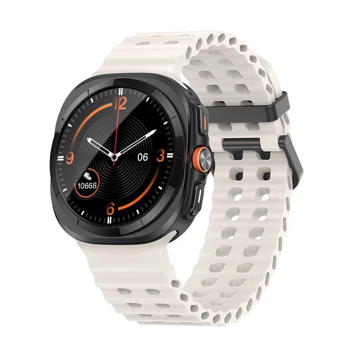 Marine Band For Samsung Galaxy Watch ultra Strap 47mm Accessories Two color Sport silicone Bracelet Galaxy Watch 7 ultra Straps