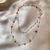 Dopamine Colorful Pebble Necklace: Women's Sweet Layered Clavicle Chain, Versatile Temperament Jewelry