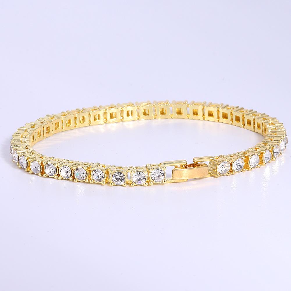 "Eco-Friendly Zinc Alloy 4mm Tennis Chain Necklace for Men & Women - Trendy Hip-Hop Jewelry"