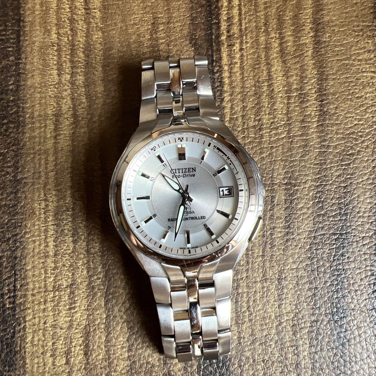 Б/У ЧАСЫ CITIZEN Citizen ATESSA Eco Drive Радиоуправление Солнечная батарея Модель H410-T007627 Мужские