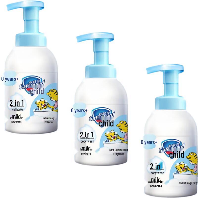 Safeguard Kids Bubble Shampoo & Shower Gel - Fruit Scent (3x415g)