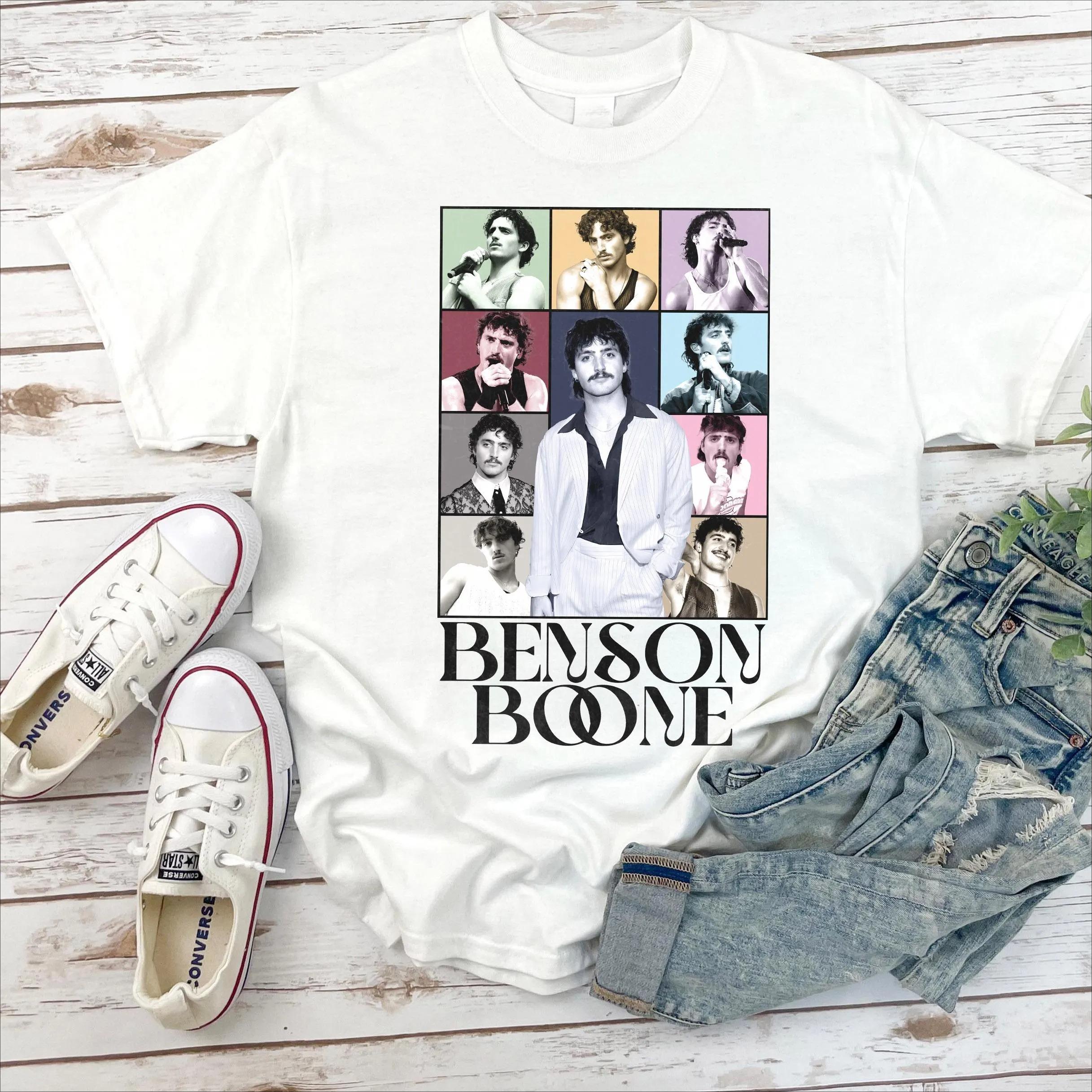 Benson Boone Vintage Shirt Retro Pop Star Graphic Tee Concert Tour Collage TShirt Music Fan Gift Aesthetic Benson Boone Top S