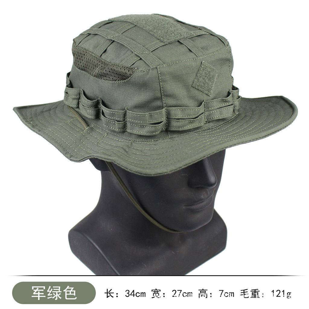 Tactical Camouflage Penny Hat Outdoor Jungle Mountaineering Fishing Fishing Hat Sun Protection Summer Shade Velcro Bucket Hat