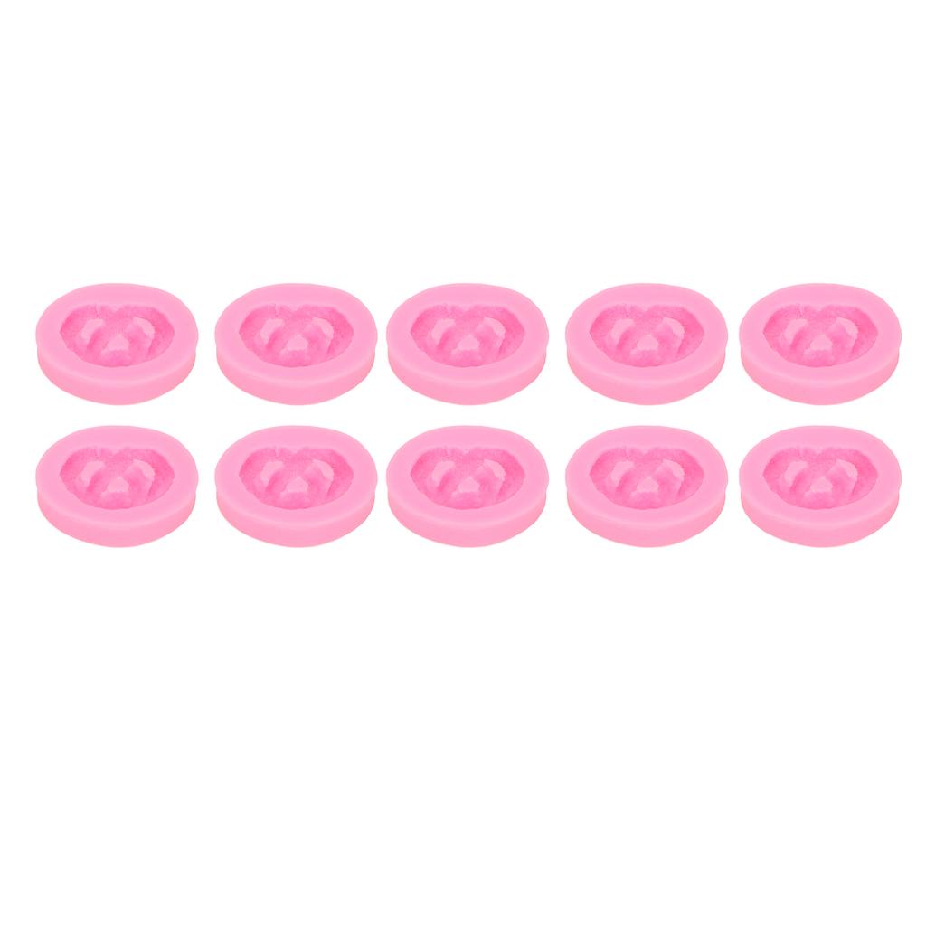 10PCS Biscuit Silicone Mould Pink High Temperature Resistant Low Deformation Baking Mold for DIY