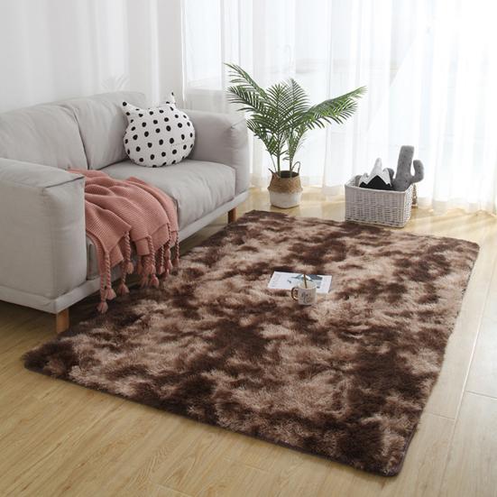 Soft Tie-Dye Carpet Floor Mat Fluffy Antiskid Area Rug Home Living Room Decor