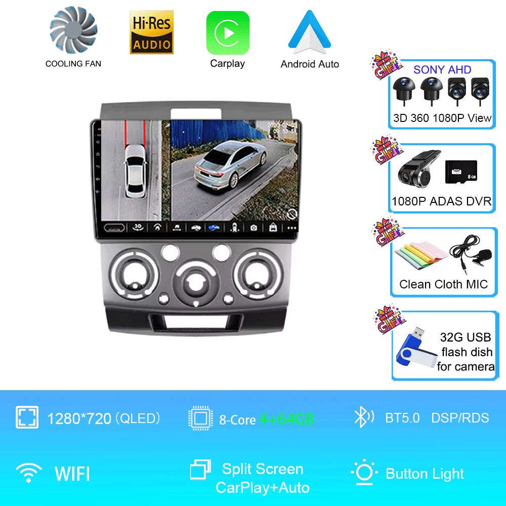 Car Radio 9" Android 14 For Ford Everest Ranger Mazda BT50 BT-50 2006 2007 - 2010 Stereo GPS Navigation Multimedia Video Player