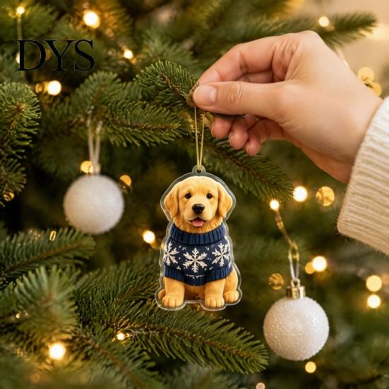 Seasonal Decorative Pendants Dog Advent Calendars 2026, 2D Acrylic Ornaments Christmas Countdown Calendar, Surprise Cute Flat Puppy Hanging