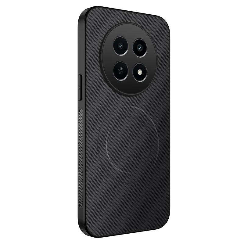 Anti-Drop Carbon Fiber Silicone Soft Phone Case For Realme 13 12X 12 Pro Plus 5G 4G Magnetic Wireless Charging Back Cover Cases