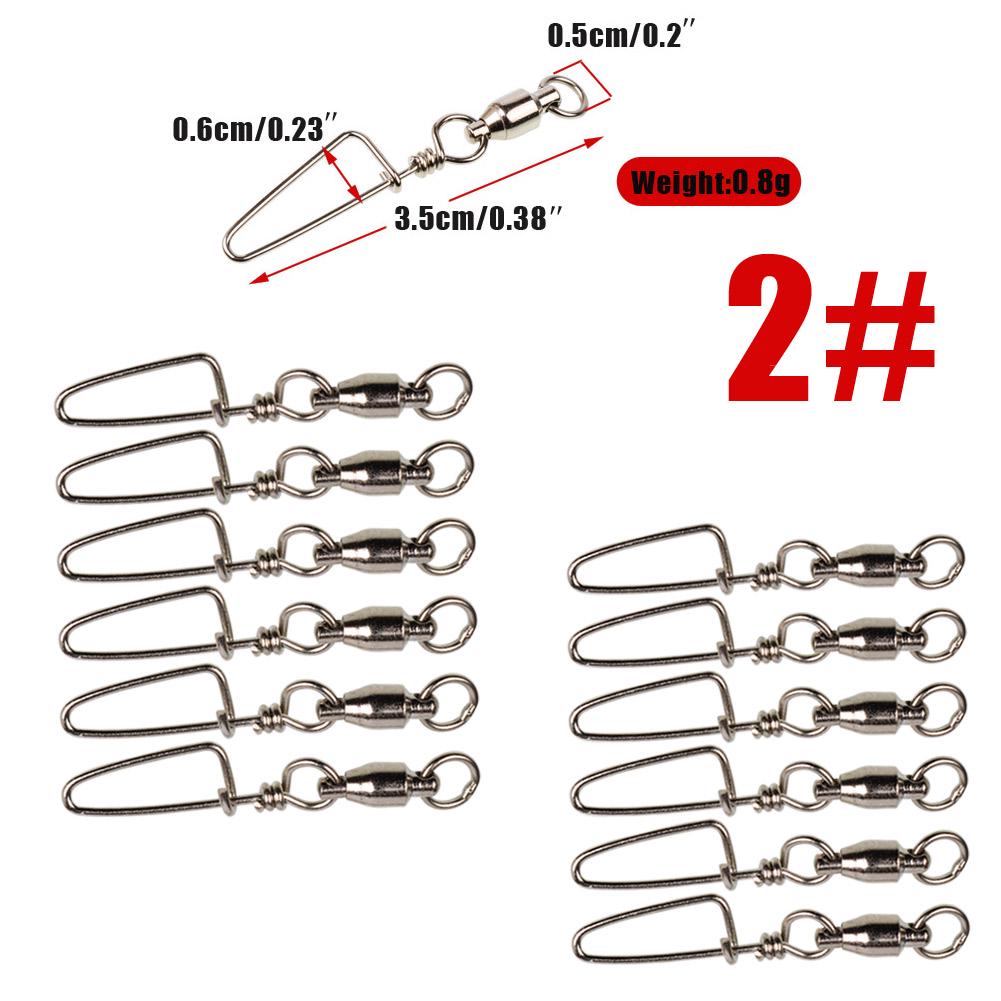 Lure Connecting 10 Pcs Fishing Bait Connecting Rings  Rolling Swivel with Snap Fishing Accessories