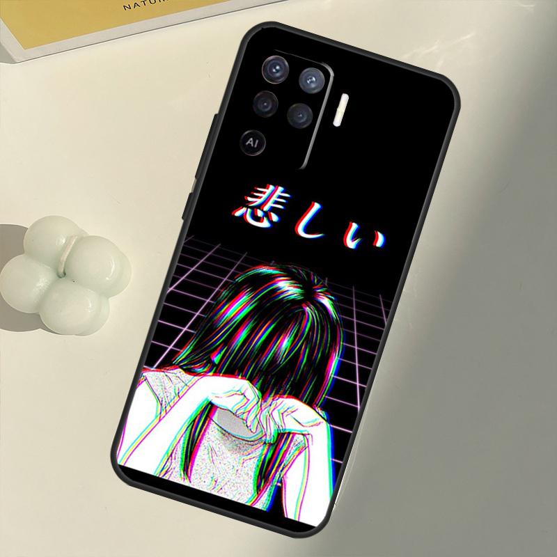 

Чехол «Грустная девушка» в японском стиле аниме для OPPO A74 A94 A54 A1K A15 A16 A52 A72 A83 A91 A93 A53S A5 A9 A31 A53 2020, чехол OPPO A53 2020