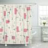 Shower Curtain Atomic Powder Pattern Century Modern Turquoise Home Decor Waterproof Bathroom Curtain Set With Hook