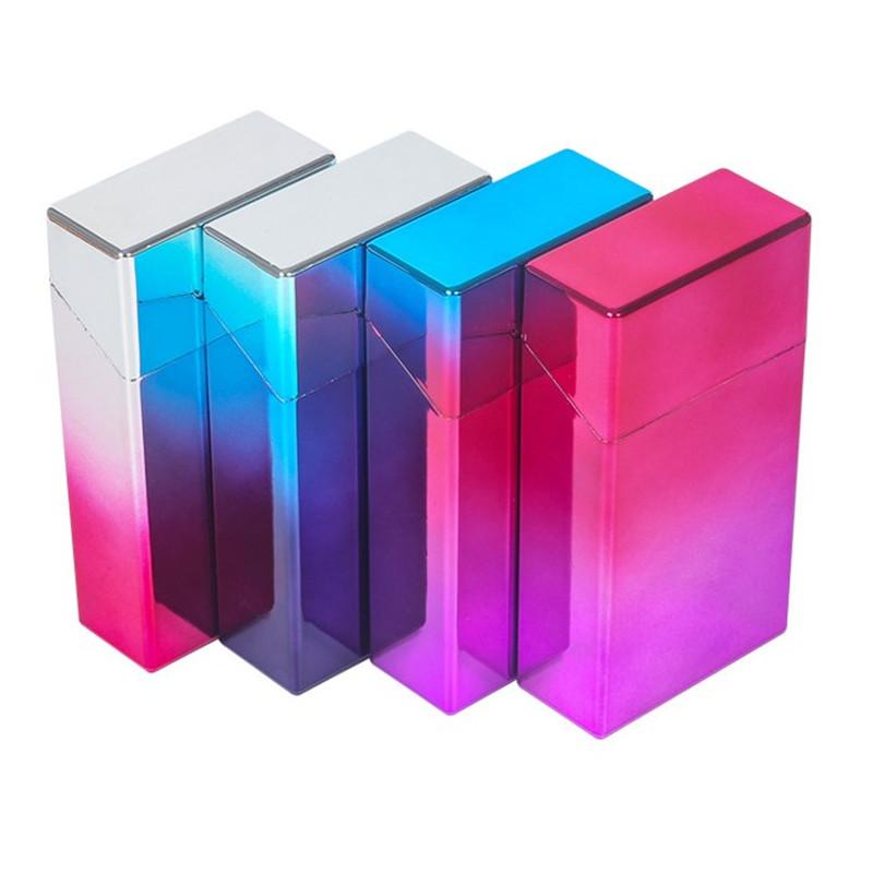 Multifunctional Plastic Cigarette Case Men Flip Lid Cigarette Case Lighter Storage Box Colorful Cigarette Case Portable