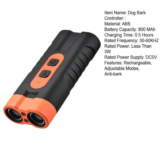 Anti Barking Device for Dogs 800mAh Rechargeable Dog Bark Controller 3 Modes Fast Behavior Correction Dog Training Tool