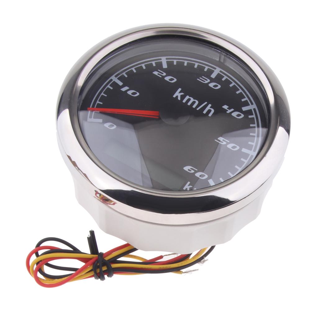 Buy Marine Car Digital GPS Speedometer Gauge 060 Km/h 85mm 316L Black ...