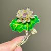 Fashion Enamel Green Lotus Leaf Lotus Root Brooches For Women Clothing Coat Accessries Gifts